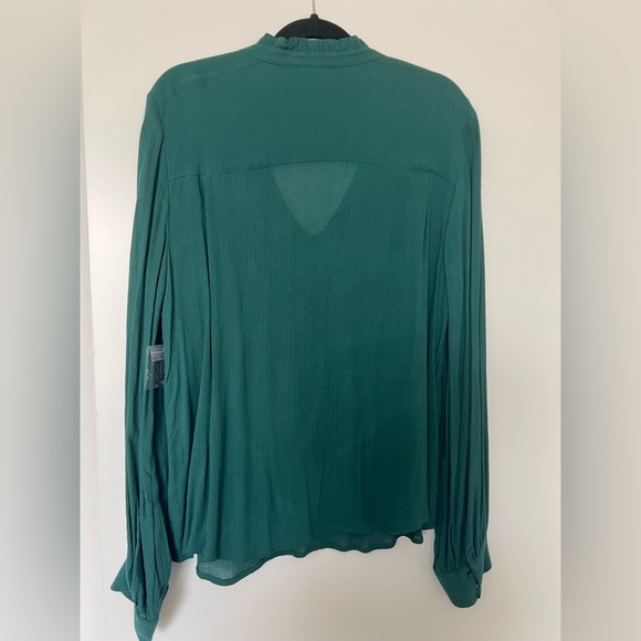 Green Long Sleeve Hinge Flowy Shirt XL - Picture 3 of 5